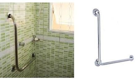 Foto do insumo SINAPI 36207 — BARRA DE APOIO EM "L", EM ACO INOX POLIDO 70 X 70 CM, DIAMETRO MINIMO 3 CM