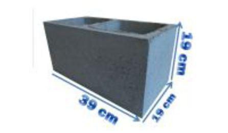 BLOCO DE VEDACAO DE CONCRETO 19 X 19 X 39 CM (CLASSE C - NBR 6136)