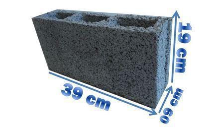 BLOCO DE VEDACAO DE CONCRETO, 9 X 19 X 39 CM (CLASSE C - NBR 6136)