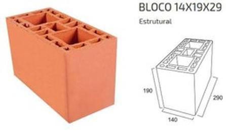 Foto do insumo SINAPI 34586 — BLOCO ESTRUTURAL CERAMICO DE 14 X 19 X 29 CM (L X A X C) E 6,0 MPA