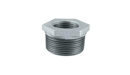 BUCHA DE REDUCAO DE FERRO GALVANIZADO, COM ROSCA BSP, DE 1" X 1/2"