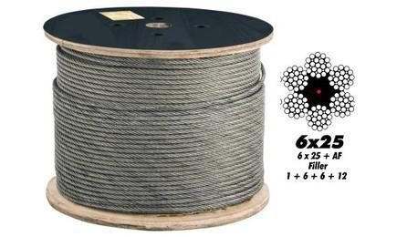 Foto do insumo SINAPI 41954 — CABO DE ACO GALVANIZADO, DIAMETRO 9,53 MM (3/8"), COM ALMA DE FIBRA 6 X 25 F