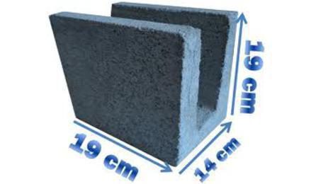 CANALETA DE CONCRETO 14 X 19 X 19 CM (CLASSE C - NBR 6136)