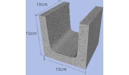 CANALETA DE CONCRETO 19 X 19 X 19 CM (CLASSE C - NBR 6136)