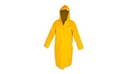 Foto do insumo SINAPI 12894 — CAPA PARA CHUVA EM PVC COM FORRO DE POLIESTER, COM CAPUZ (AMARELA OU AZUL)