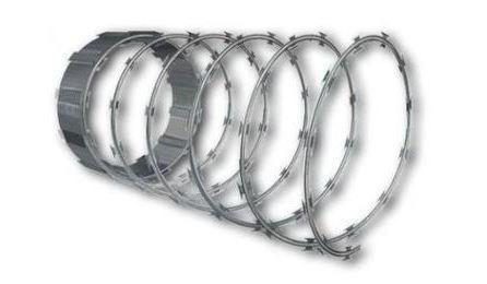 Foto do insumo SINAPI 34347 — CONCERTINA SIMPLES EM ACO GALVANIZADO DE ALTA RESISTENCIA, COM ESPIRAL DE 300 MM