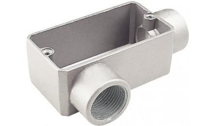 Foto do insumo SINAPI 2569 — CONDULETE DE ALUMINIO TIPO LR, PARA ELETRODUTO ROSCAVEL DE 1/2", COM TAMPA CEGA
