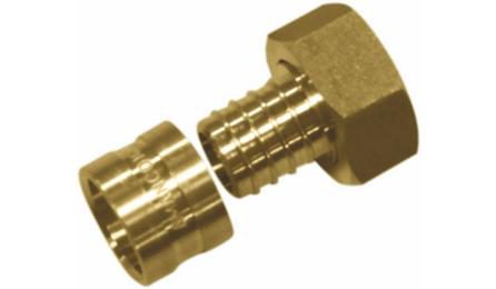 Foto do insumo SINAPI 38851 — CONECTOR/ADAPTADOR FIXO, ROSCA FEMEA, METALICA, COM ANEL DESLIZANTE, DN 32 MM X 