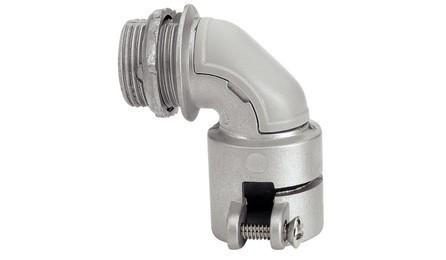 Foto do insumo SINAPI 2516 — CONECTOR CURVO 90 GRAUS DE ALUMINIO, BITOLA 1", PARA ADAPTAR ENTRADA DE ELETRODU