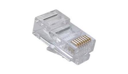 Foto do insumo SINAPI 39602 — CONECTOR MACHO RJ 45, CATEGORIA 5 E (CAT 5E) PARA CABOS
