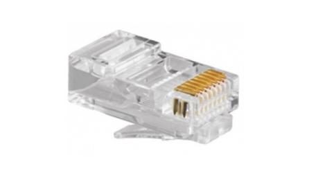 Foto do insumo SINAPI 39603 — CONECTOR MACHO RJ 45, CATEGORIA 6 (CAT 6) PARA CABOS