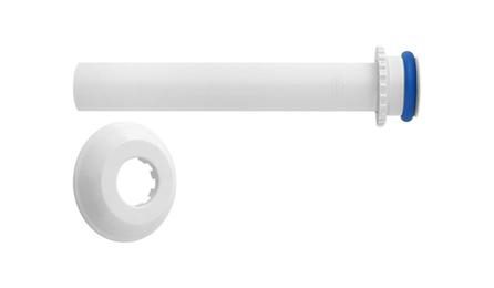 Foto do insumo SINAPI 11686 — CONJUNTO DE LIGACAO PARA VASO / BACIA SANITARIA, EM PLASTICO BRANCO, COM TUBO, C