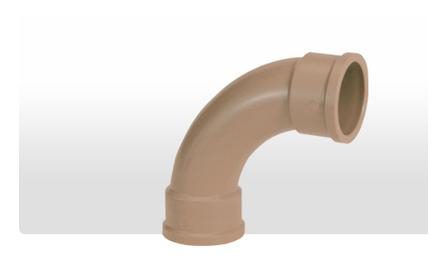 Foto do insumo SINAPI 1925 — CURVA DE PVC 90 GRAUS, SOLDAVEL, 60 MM, COR MARROM, PARA AGUA FRIA PREDIAL