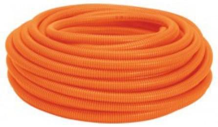 Foto do insumo SINAPI 39243 — ELETRODUTO PVC FLEXIVEL CORRUGADO, REFORCADO, COR LARANJA, DE 20 MM, PARA LAJES 