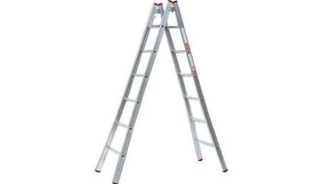 Foto do insumo SINAPI 38476 — ESCADA DUPLA DE ABRIR EM ALUMINIO, COM SAPATAS DE BORRACHA, *2,30* X *0,57* M (A
