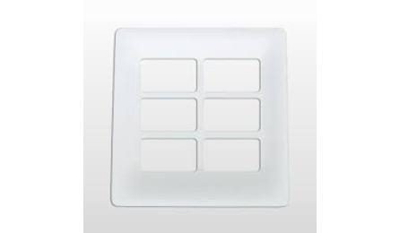 Foto do insumo SINAPI 38098 — ESPELHO / PLACA DE 6 POSTOS 4" X 4", PARA INSTALACAO DE TOMADAS E INTERRUPTORES