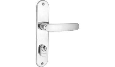 Foto do insumo SINAPI 3080 — FECHADURA ESPELHO PARA PORTA EXTERNA, EM ACO INOX (MAQUINA, TESTA E CONTRA-TESTA