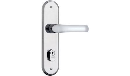 Foto do insumo SINAPI 3081 — FECHADURA ESPELHO PARA PORTA EXTERNA, EM ACO INOX (MAQUINA, TESTA E CONTRA-TESTA