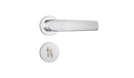 Foto do insumo SINAPI 3097 — FECHADURA ROSETA REDONDA PARA PORTA DE BANHEIRO, EM ACO INOX (MAQUINA, TESTA E C