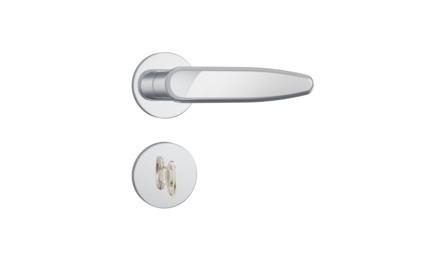 Foto do insumo SINAPI 3099 — FECHADURA ROSETA REDONDA PARA PORTA DE BANHEIRO, EM ACO INOX (MAQUINA, TESTA E C
