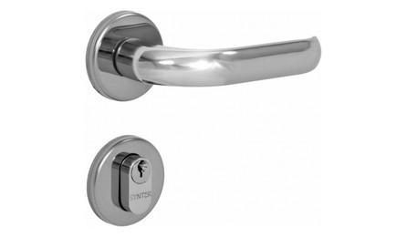 Foto do insumo SINAPI 38152 — FECHADURA ROSETA REDONDA PARA PORTA EXTERNA, EM ACO INOX (MAQUINA, TESTA E CONTR