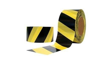 Foto do insumo SINAPI 41956 — FITA PLASTICA ZEBRADA PARA DEMARCACAO DE AREAS, LARGURA = 7 CM, SEM ADESIVO