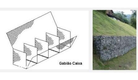 Foto do insumo SINAPI 3309 — GABIAO TIPO CAIXA MALHA HEXAGONAL 8 X 10 CM (ZN/AL), FIO 2,7 MM, H = 0,50 M