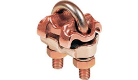 GRAMPO METALICO TIPO U PARA HASTE DE ATERRAMENTO DE ATE 3/4", CONDUTOR DE 10 A 25 MM2