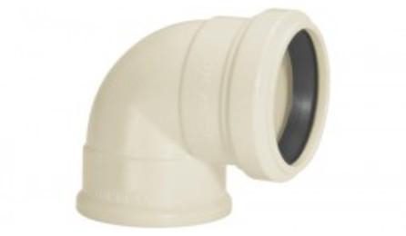 Foto do insumo SINAPI 10835 — JOELHO PVC, COM BOLSA E ANEL, 90 GRAUS, DN 40 X *38* MM, SERIE NORMAL, PARA ESGO