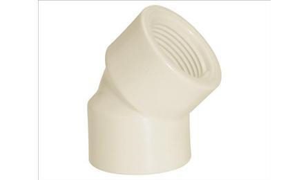 Foto do insumo SINAPI 3534 — JOELHO PVC, ROSCAVEL, 45 GRAUS, 3/4", COR BRANCA, PARA AGUA FRIA PREDIAL