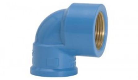 Foto do insumo SINAPI 20147 — JOELHO PVC, SOLDAVEL, COM BUCHA DE LATAO, 90 GRAUS, 25 MM X 1/2", PARA AGUA FRIA