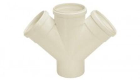 Foto do insumo SINAPI 3668 — JUNCAO DUPLA, PVC SOLDAVEL, DN 100 X 100 X 100 MM, SERIE NORMAL PARA ESGOTO PRED