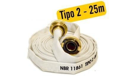 Foto do insumo SINAPI 21036 — MANGUEIRA DE INCENDIO, TIPO 2, DE 2 1/2", COMPRIMENTO = 25 M, TECIDO EM FIO DE P