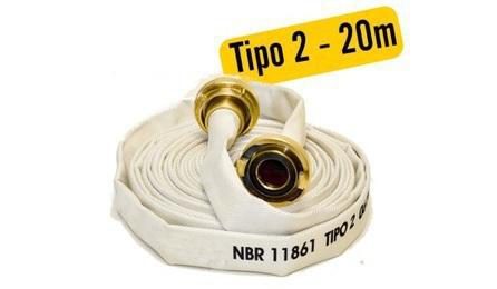 Foto do insumo SINAPI 37531 — MANGUEIRA DE INCENDIO, TIPO 2, DE 2 1/2", COMPRIMENTO = 20 M, TECIDO EM FIO DE P