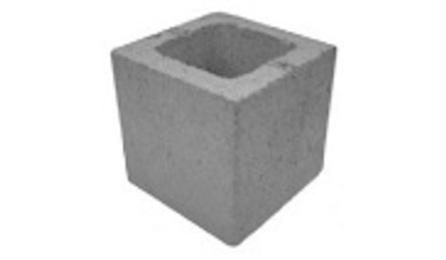 Foto do insumo SINAPI 34769 — MEIO BLOCO DE VEDACAO DE CONCRETO APARENTE 19 X 19 X 19 CM (CLASSE C - NBR 6136)