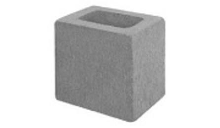 Foto do insumo SINAPI 34773 — MEIO BLOCO DE VEDACAO DE CONCRETO APARENTE 14 X 19 X 19 CM (CLASSE C - NBR 6136)