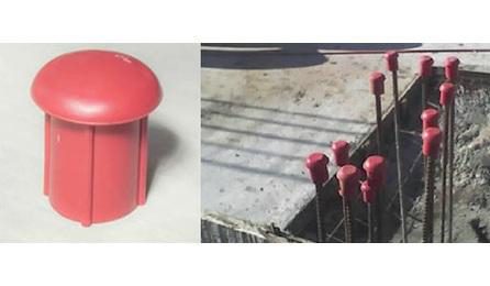 Foto do insumo SINAPI 39015 — PROTETOR/PONTEIRA PLASTICA PARA PONTA DE VERGALHAO DE ATE 1", TIPO PROTETOR DE E