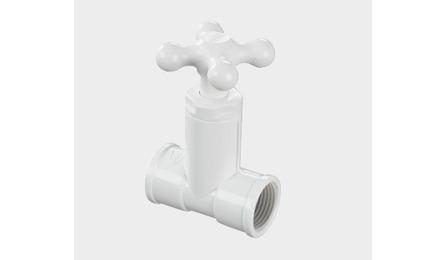 Foto do insumo SINAPI 6038 — REGISTRO DE PRESSAO PVC, ROSCAVEL, VOLANTE SIMPLES, DE 1/2"