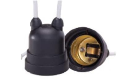 Foto do insumo SINAPI 13329 — SOQUETE DE PVC / TERMOPLASTICO BASE E27, COM RABICHO, PARA LAMPADAS