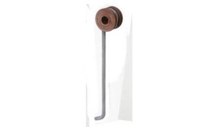 Foto do insumo SINAPI 3384 — SUPORTE GUIA SIMPLES COM ROLDANA EM POLIPROPILENO PARA CHUMBAR, H = 20 CM
