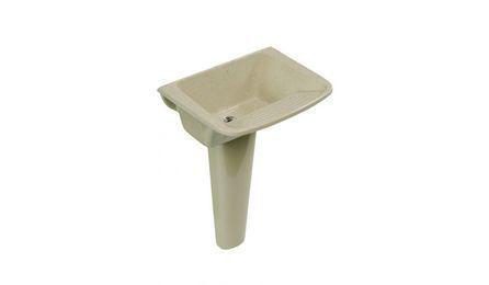 Foto do insumo SINAPI 37589 — TANQUE SIMPLES EM MARMORE SINTETICO COM COLUNA, CAPACIDADE *22* L, *60 X 46* CM