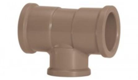 Foto do insumo SINAPI 7132 — TE DE REDUCAO, PVC, SOLDAVEL, 90 GRAUS, 75 MM X 50 MM, PARA AGUA FRIA PREDIAL