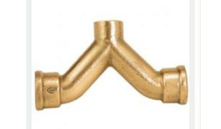 Foto do insumo SINAPI 39896 — TE DUPLA CURVA BRONZE/LATAO SEM ANEL DE SOLDA, ROSCA F X BOLSA X ROSCA F, 3/4" X