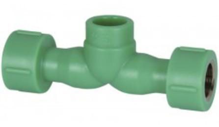Foto do insumo SINAPI 39000 — TE MISTURADOR COM INSERTO METALICO, FEMEA, PPR, DN 25 MM X 3/4", PARA AGUA QUENT