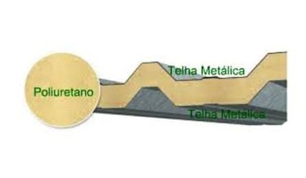 Foto do insumo SINAPI 40740 — TELHA GALVALUME COM ISOLAMENTO TERMOACUSTICO EM ESPUMA RIGIDA DE POLIURETANO (PU