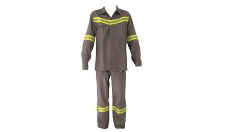 Foto do insumo SINAPI 45267 — UNIFORME PROFISSIONAL DE BRIM, CALCA E CAMISA MANGA LONGA COM FAIXA REFLETIVA