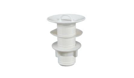 Foto do insumo SINAPI 6153 — VALVULA EM PLASTICO BRANCO PARA TANQUE OU LAVATORIO 1", SEM UNHO E SEM LADRAO