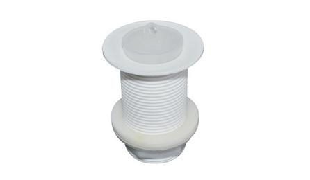 Foto do insumo SINAPI 6156 — VALVULA EM PLASTICO BRANCO PARA TANQUE 1.1/4" X 1.1/2", SEM UNHO E SEM LADRAO