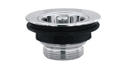 Foto do insumo SINAPI 6155 — VALVULA EM PLASTICO CROMADO TIPO AMERICANA PARA PIA DE COZINHA 3.1/2" X 1.1/2", 